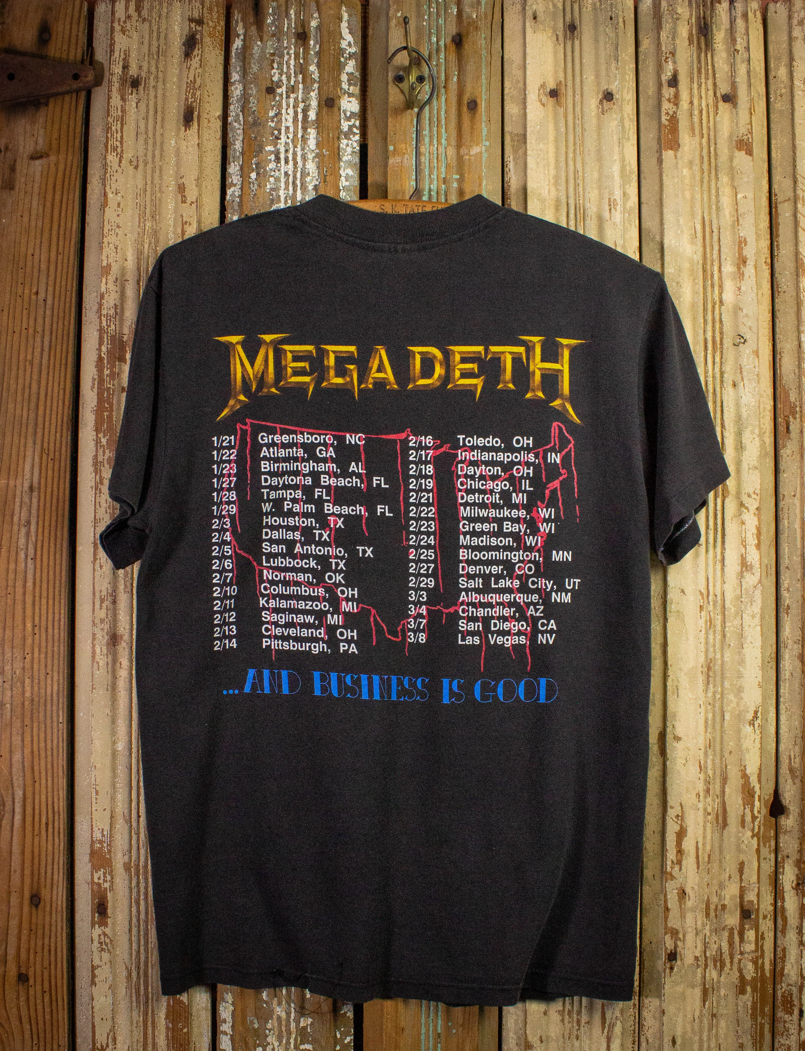 Vintage Megadeth Killing is My Business Concert T Shirt 1988 Black Medium