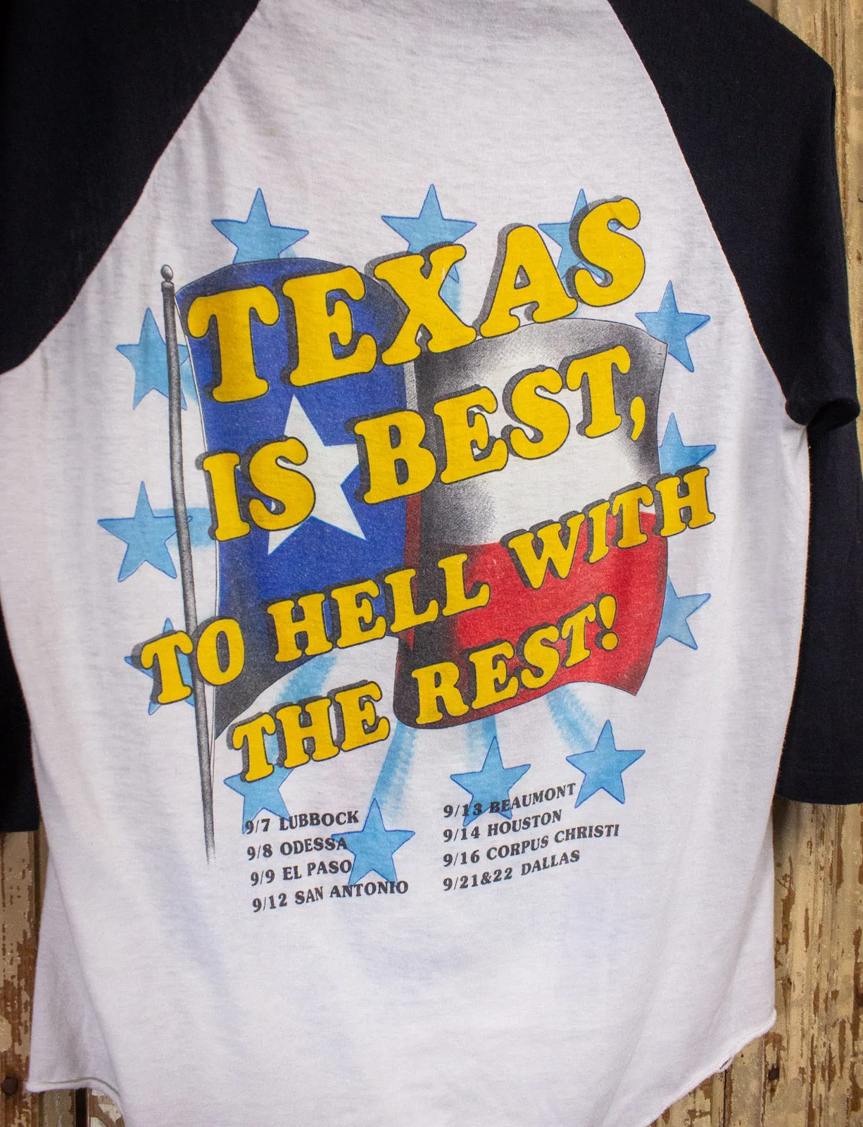 Vintage Sammy Hagar Texas Is Best Raglan Concert T Shirt 80s Small