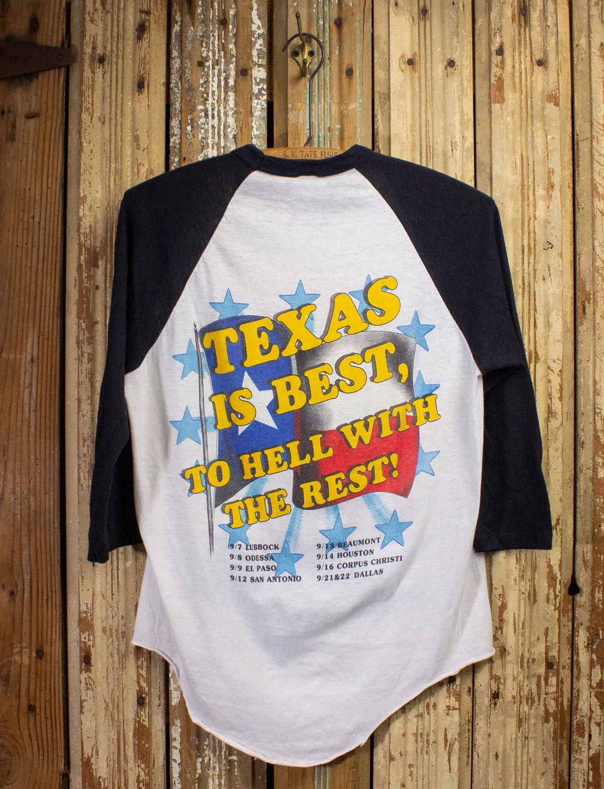 Vintage Sammy Hagar Texas Is Best Raglan Concert T Shirt 80s Small