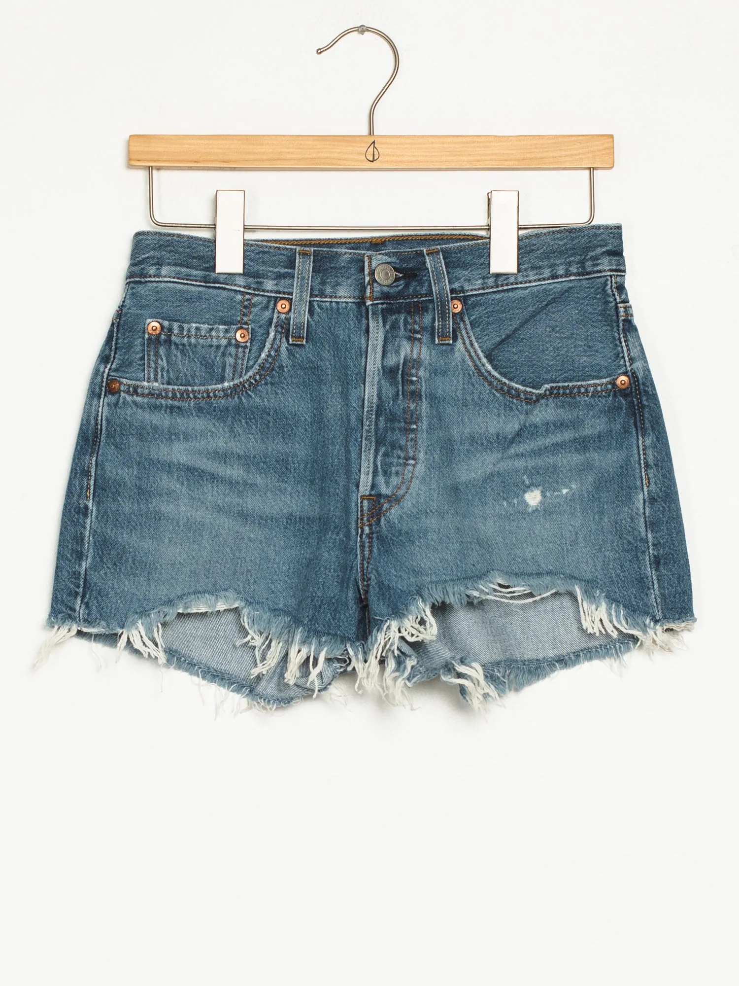 WOMENS 501 ORIGINAL SHORT - MID WASH - CLEARANCE