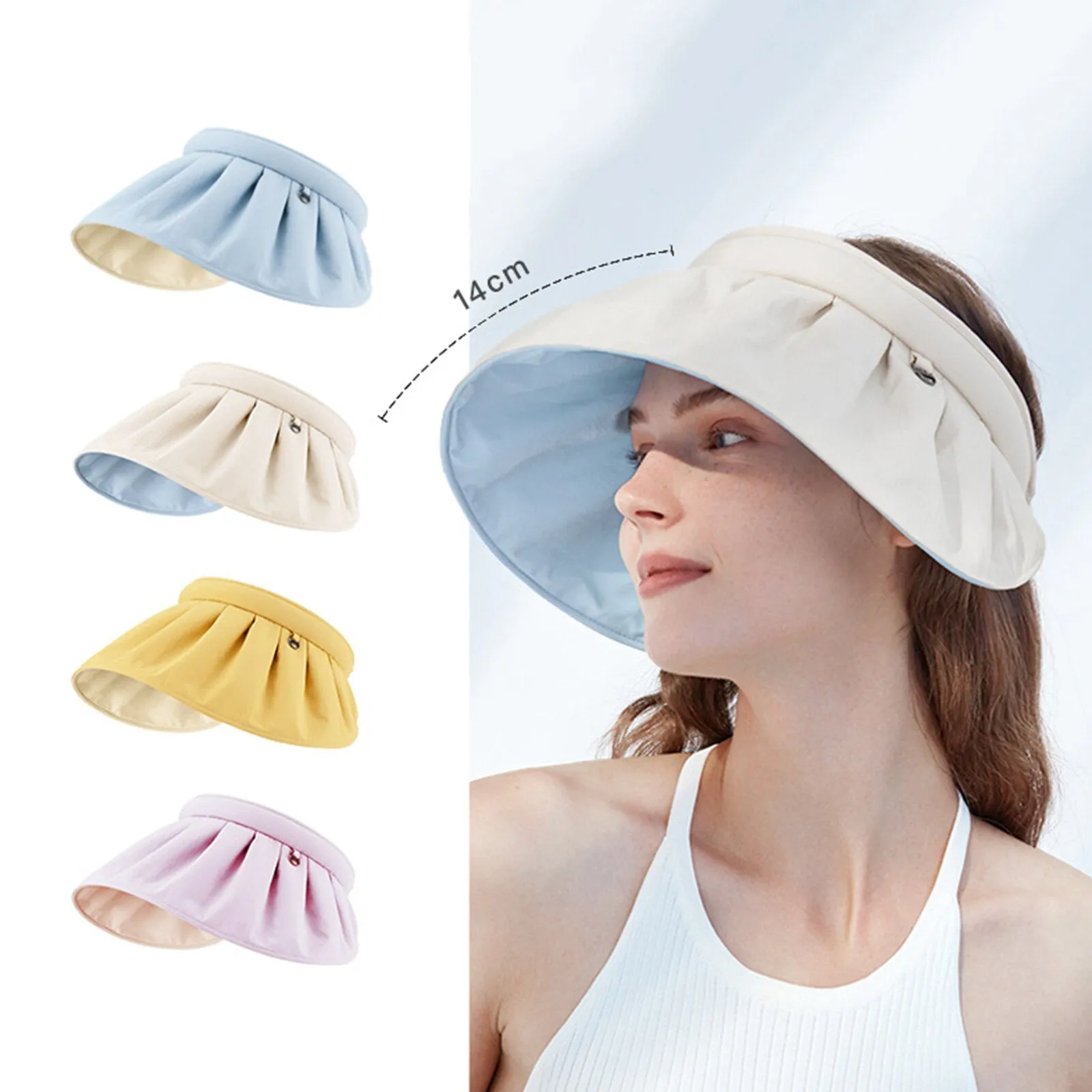 Women's Pure Cotton Outdoor Leisure Holiday Shell Empty Top Hat Sun Hat