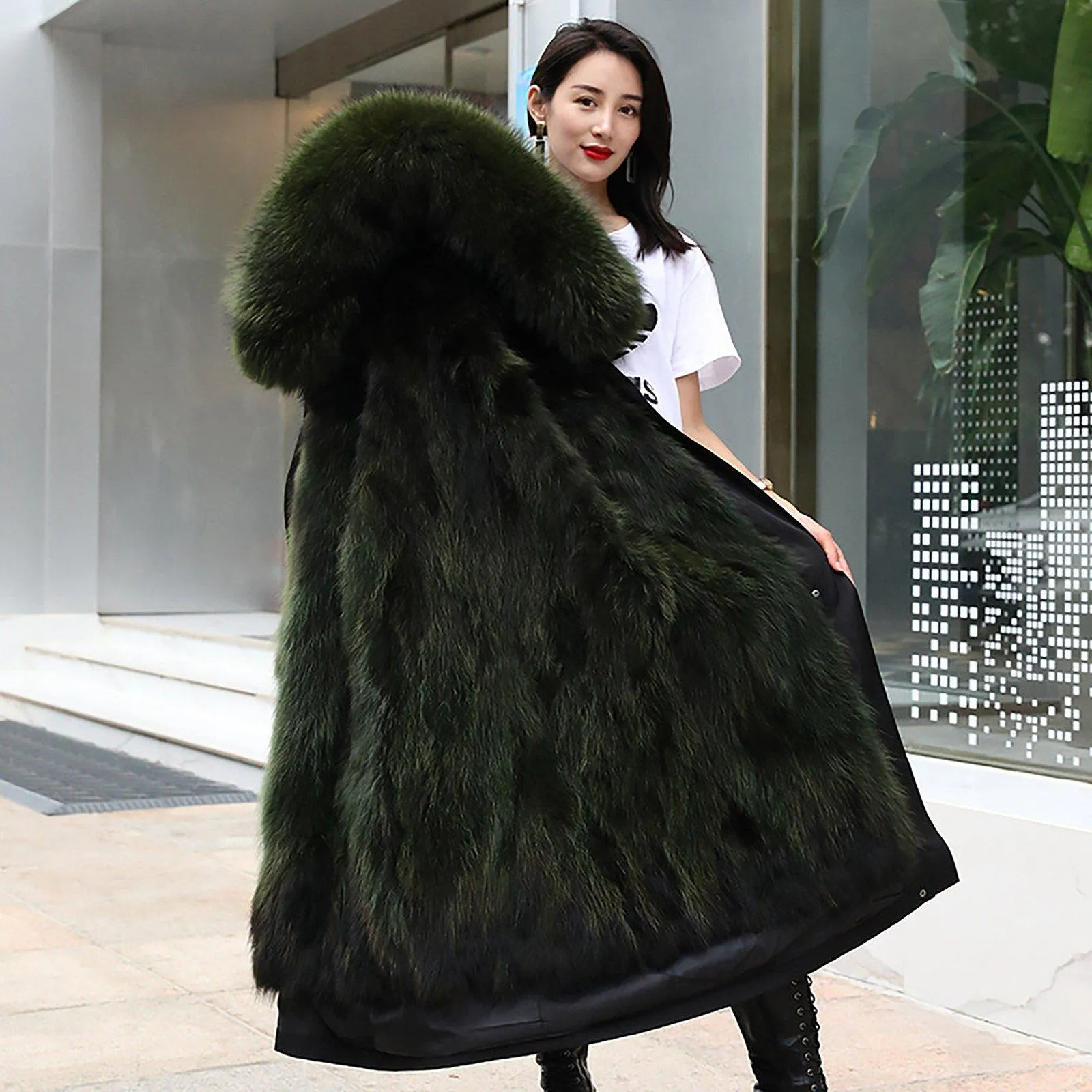 Women's Raccoon Fur Parka Coat,3-in-1 Parka,Winter Coat,Parkas with Raccoon Fur,Raccoon Fur Winter Parka,Hooded Fur Parka,Fur Jacket Parka