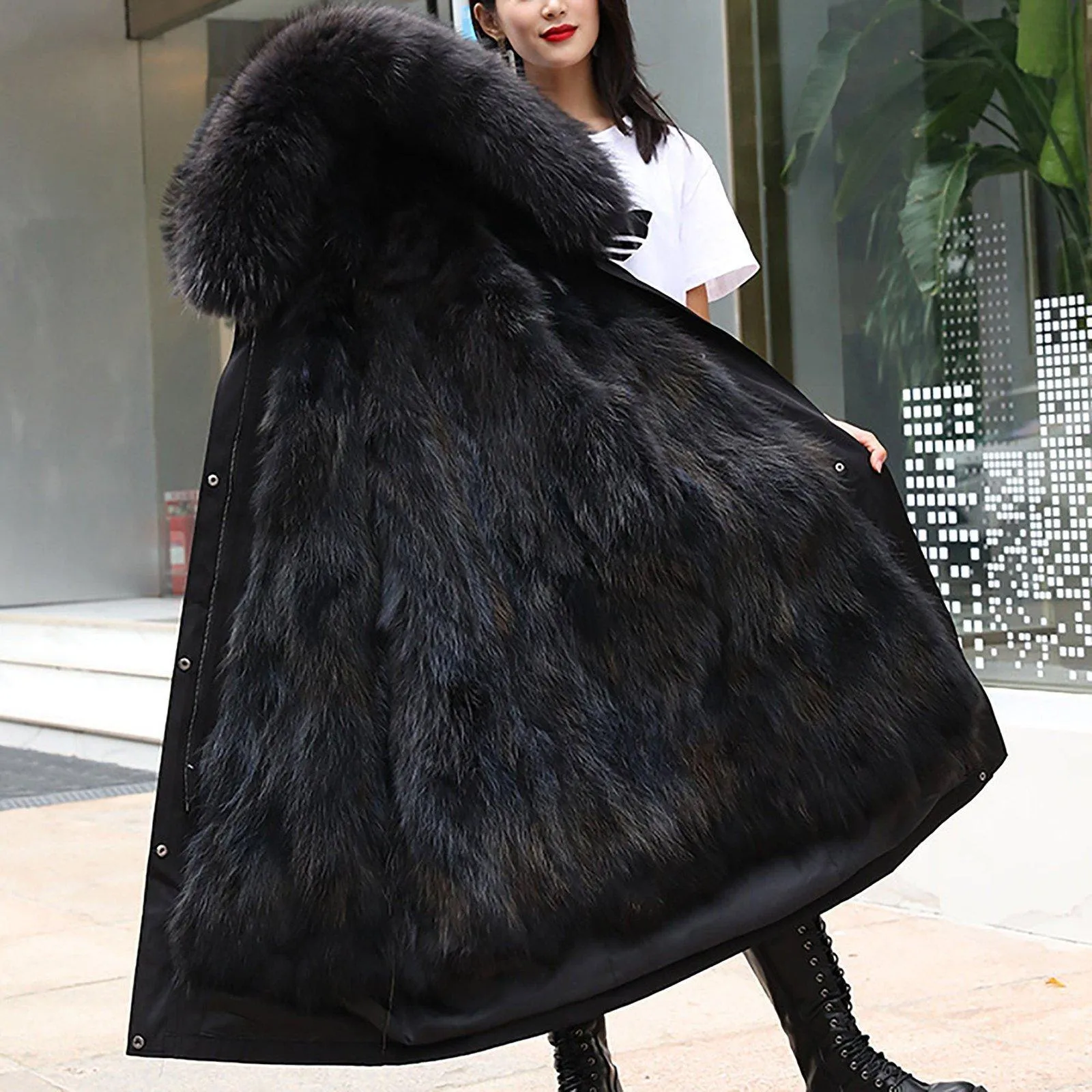 Women's Raccoon Fur Parka Coat,3-in-1 Parka,Winter Coat,Parkas with Raccoon Fur,Raccoon Fur Winter Parka,Hooded Fur Parka,Fur Jacket Parka