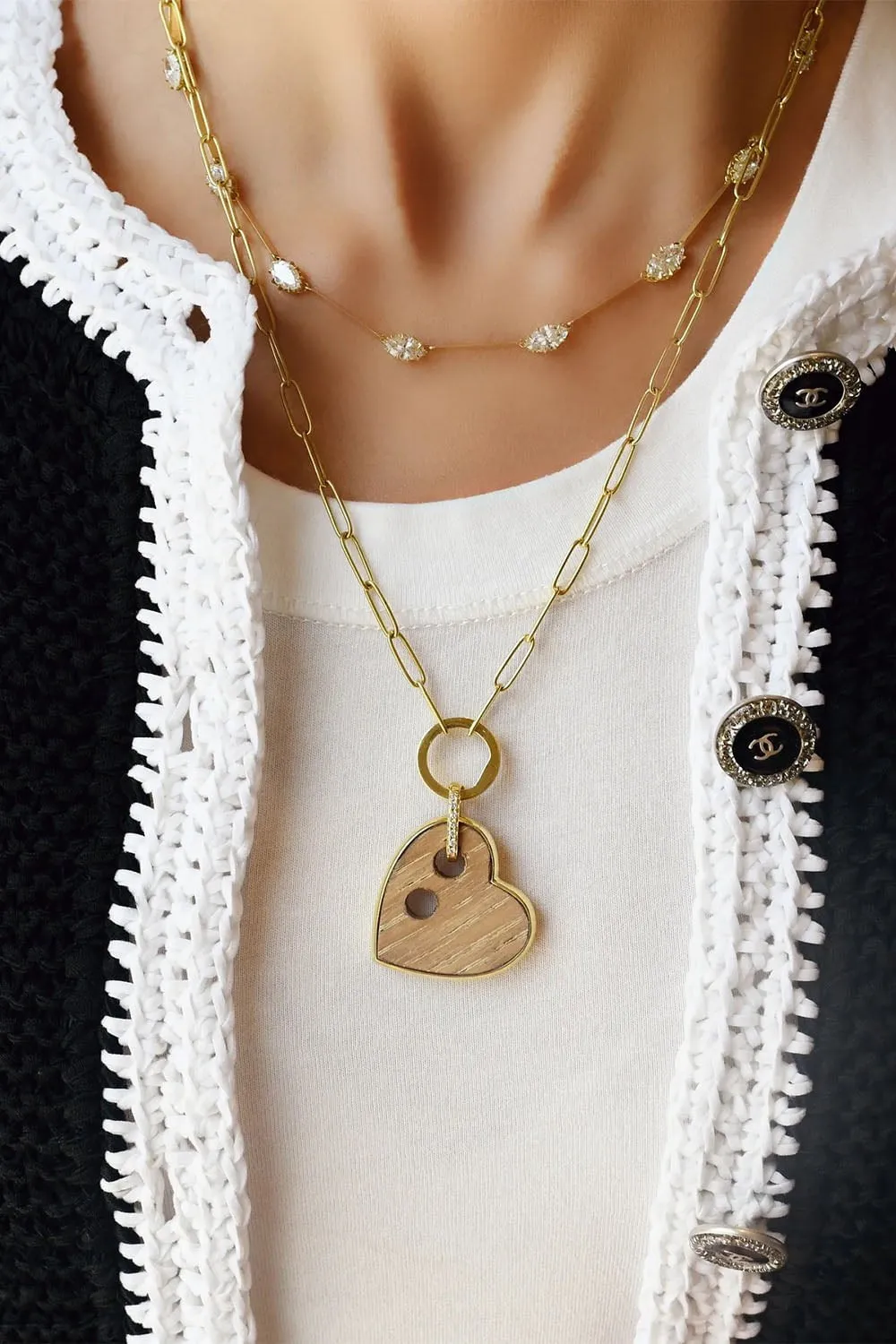 Wooden Heart Charm