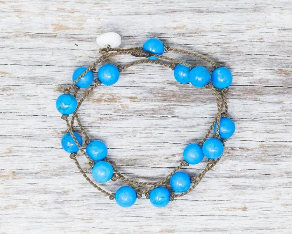 Wrap-1228-Island Blue Howlite Round Medium