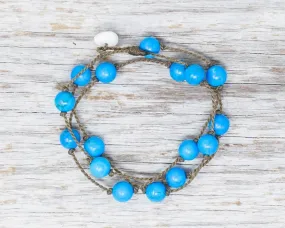 Wrap-1228-Island Blue Howlite Round Medium